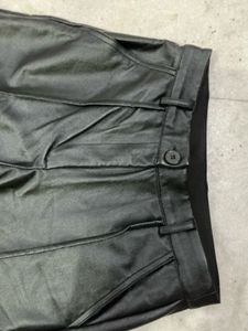 Black Faux Leather Wide-Leg Pants | Size 28
