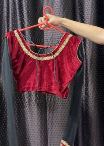Elegant Red &amp; Black Lehenga Choli
