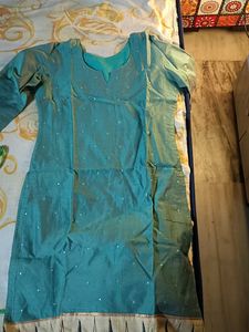 Elegant Teal Kurta with Embellishments