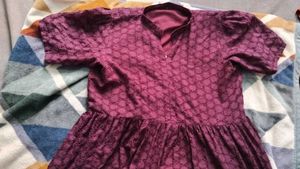 Burgundy Tiered Embroidered Dress💜✅️