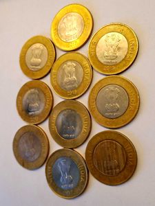 Set Of 10 Ten Rupee Coins