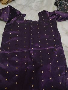 Elegant Purple Silk Blouse