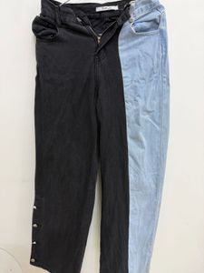 Two-Tone Denim Jeans