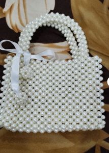 Elegant Faux Pearl Handbag