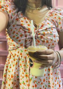 Cute Floral Print Mini Dress