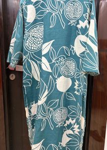 Stylish Teal Kurta with Pomegranate Print