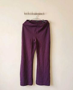wine  Soft Cotton Stretch Flared High Rise
