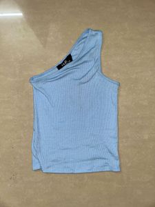 Baby Blue One Shoulder Top