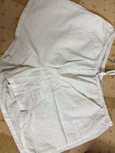 White Textured Shorts