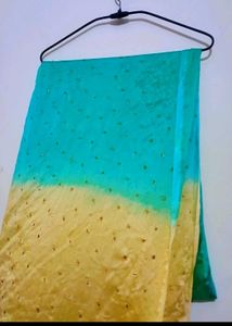 Green &amp; Cream 2 Color Shining Dupatta