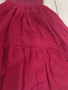 Chic Ruffled Sleeve Pink Dress