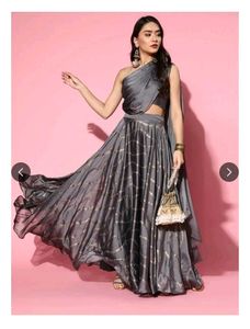 Inddus Bridesmaids' Elegant Grey Lehenga Choli Set