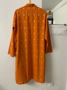 Vibrant Orange Printed Kurta