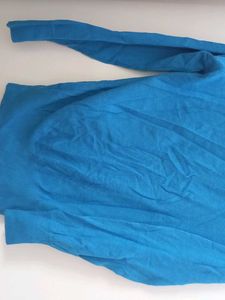 women Blue V-Neck Sweater