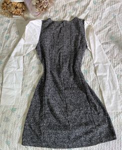 Chic Tweed &amp; White Sleeve Dress