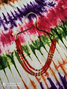 Designer Red &amp; Golden Beads Necklace