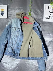 Blue Denim Jacket with Hoodie