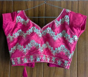 Vibrant Pink Embroidered Blouse
