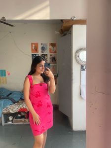 Pink Floral Mini Dress