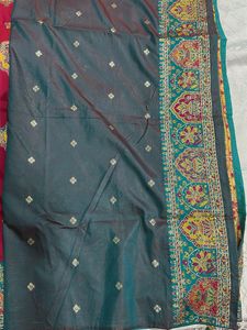 rose pink elegant saree new  with blau