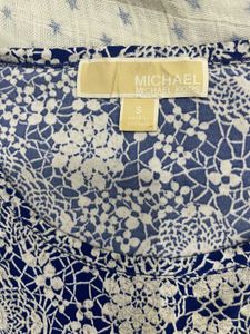 Blue &amp; White Floral Wrap Dress