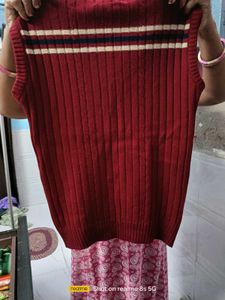Men's Maroon V-Neck Sweater Vest