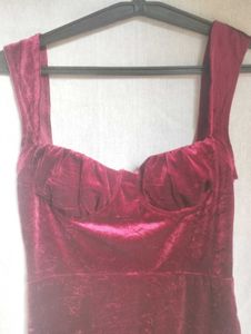 Burgundy Velvet Mini Dress