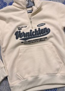 Cream Quarter Zip Sweatshirt