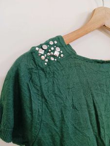 Green Short Sleeve Top