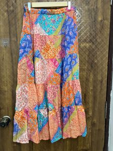 Bohemian Patchwork Tiered Maxi Skirt