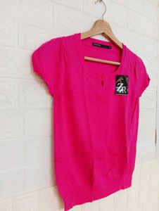 Hot Pink Short Sleeve Top