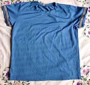 Blue Striped Sleeve Tee