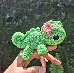Handmade Crochet Chameleon Toy
