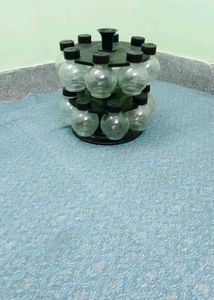 Rotating Spice Rack with Bottles
