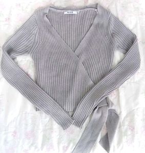 Ribbed Wrap Cardigan