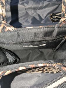 Leopard Print Jute Shoulder Bag