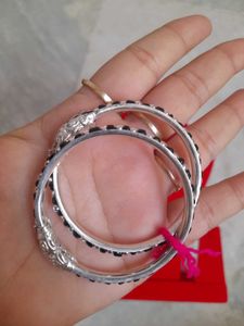 Elegant Silver Bangles Set