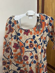Traditional Indian Kurta with Kalamkari Print