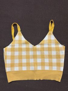 Yellow Gingham Crop Top &amp; Skirt Set