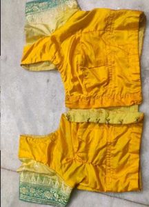 Yellow Colour Banarasi Silk Blouse