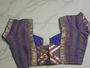 GentlyUsed Elegant Purple&amp;Brown StripedBlouse-36"
