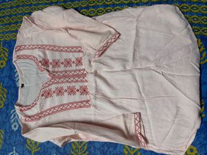 Pink Embroidered Kurta