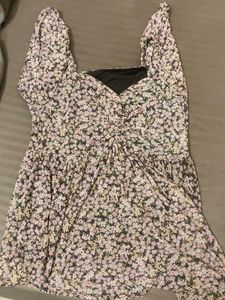 Floral Print Square Neck Dress