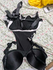 Lace Trimmed Maid Lingerie Set