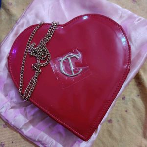 Red Heart Shaped sling bag