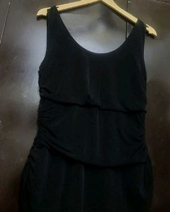 Black Ruched Sleeveless Top For 32 Bust