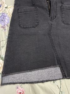 Charcoal Denim Skirt