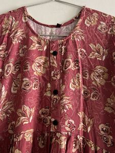 Floral Print Cotton Kurta