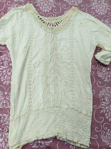 Cream Cotton Kurta with Elegant Design