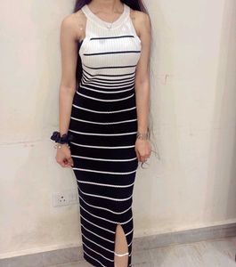 Striped Knit Maxi Dress